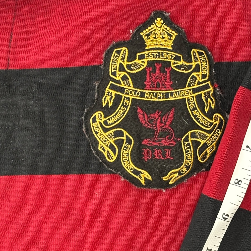 Polo by Ralph Lauren Red and Black Rugby Shirt - Picture 3 of 8